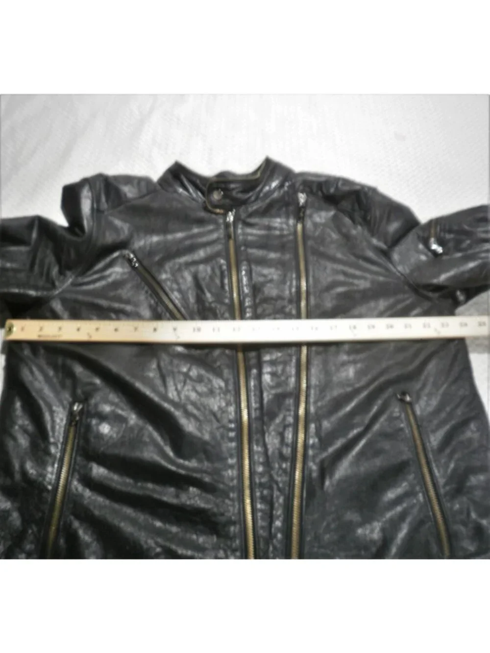 Vintage Retro Sean John Leather  Biker Jacket Men's Size XL Zippers